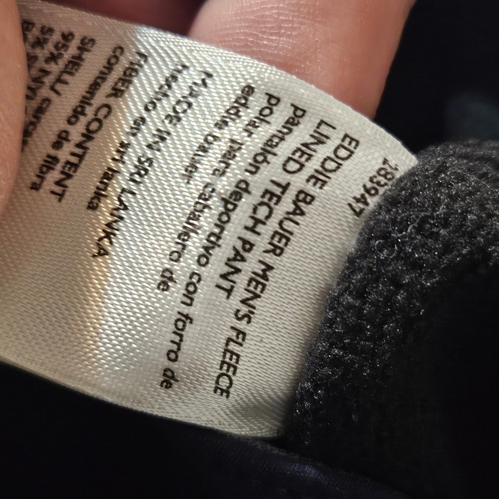 Eddie Bauer Men Navy Blue Fleece Lined‎ Tech Pants cargo 40x30 Relaxed Outdoor - Picture 12 of 15